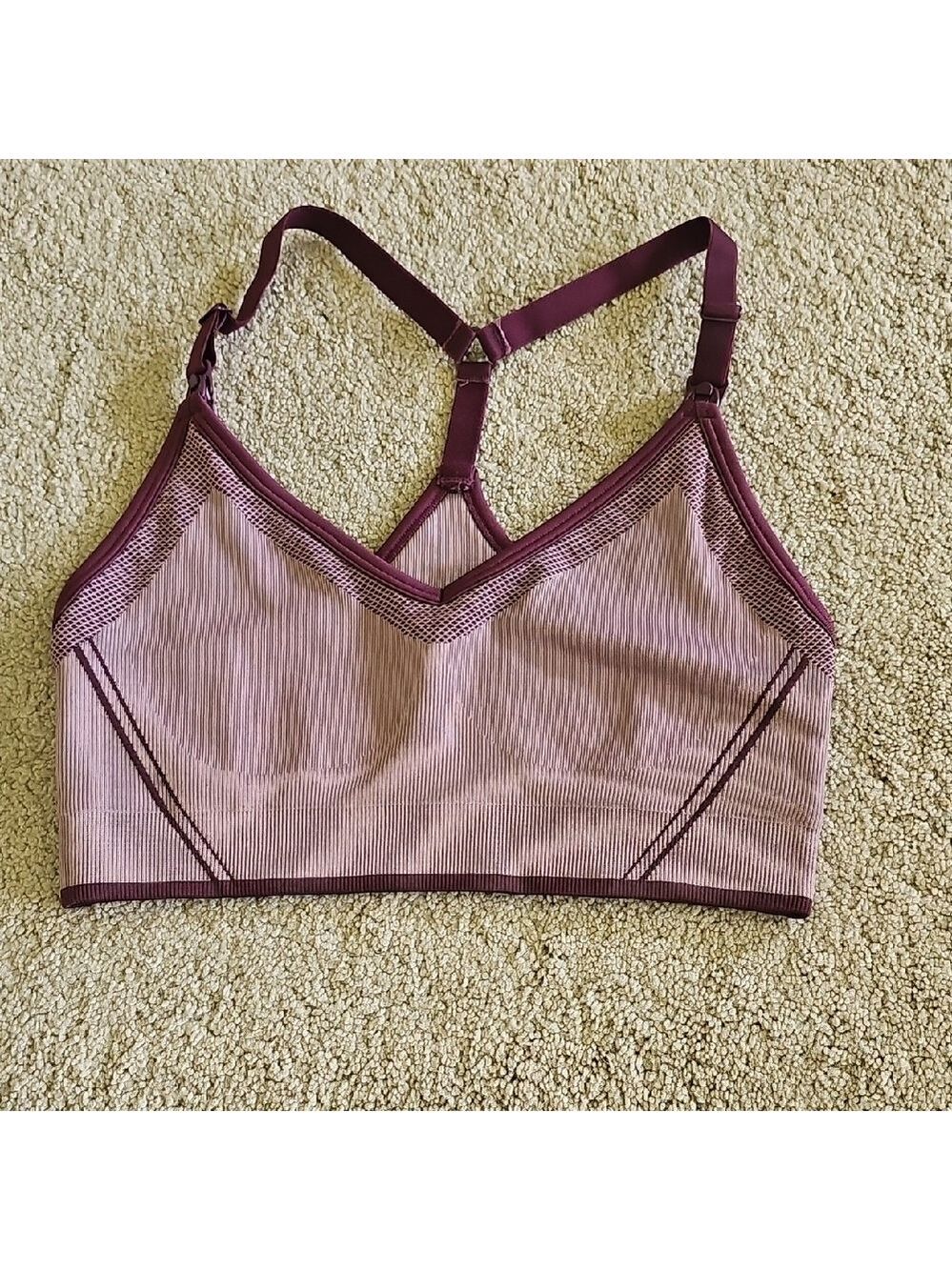Ryka Purple Sports Bra Seamless Ribbed Comfort